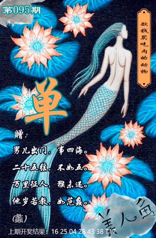 095期美人鱼单双中特图[图]